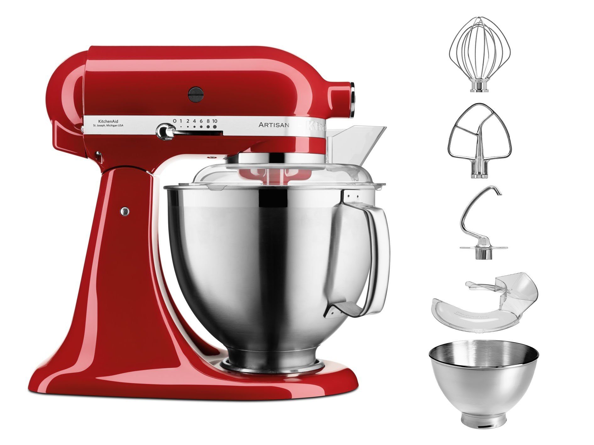 Rot 5KSM185 Küchenmaschine 4,8 KitchenAid Empire Artisan L Küchenmaschine KitchenAid