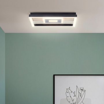 my home LED Deckenleuchte Lysann Deckenlampe, LED fest integriert, Warmweiß, 30 x 28 cm, 24 W, 2600 lm, 3000 K, Holz/Metall, braun/schwarz