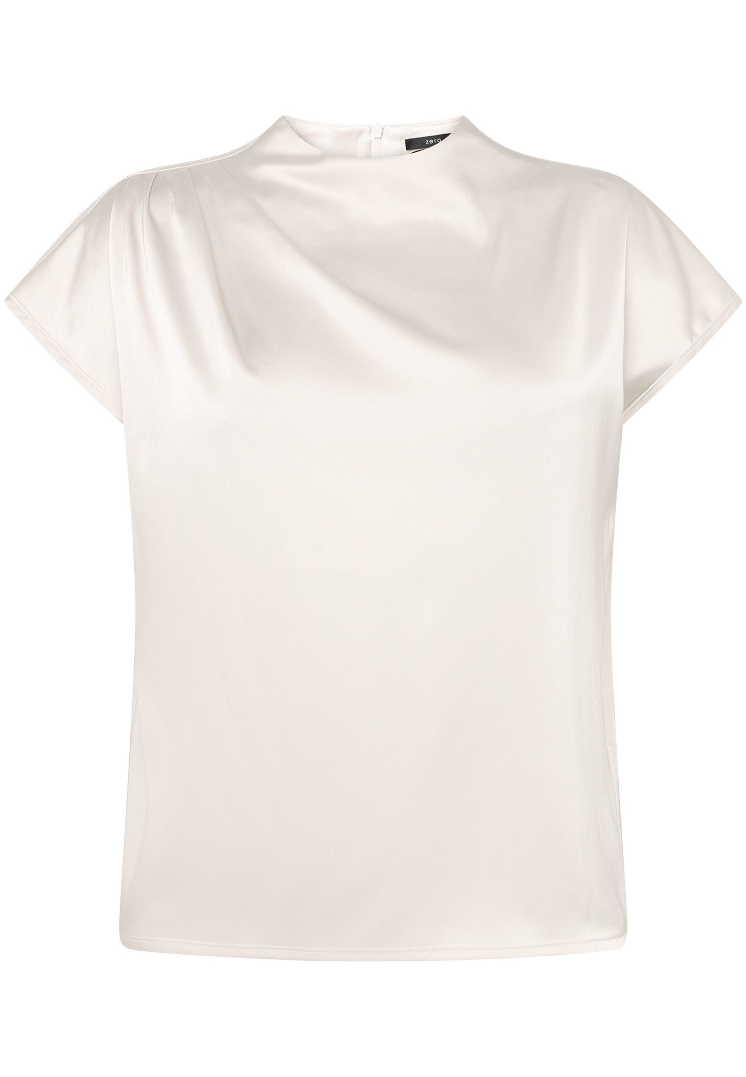 Zero Satinbluse Damen mit Kragen