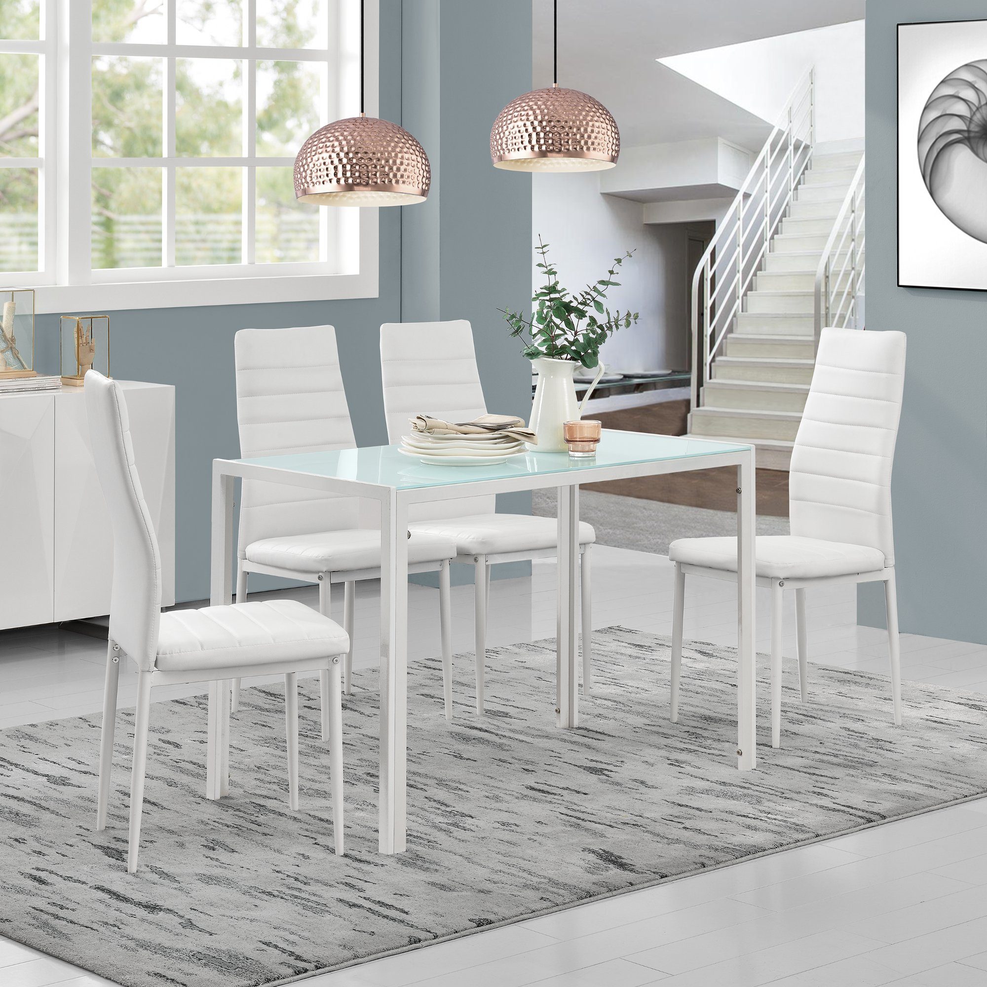 En Casa Esszimmer Set Set 5 Tlg Bestehend Aus 1 Tisch 4 Stuhlen Bergen Esstisch 4 Stuhle In Verschiedenen Farbkombinationen Online Kaufen Otto