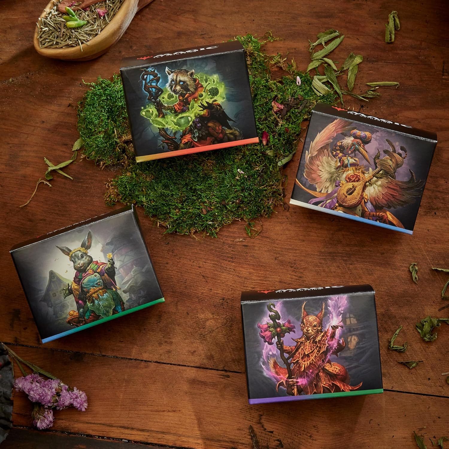 Magic the Gathering Sammelkarte Bloomburrow Commander Deck Set Englisch, Includes Animated Army, Family Matters, Peace Offering, Squirreled