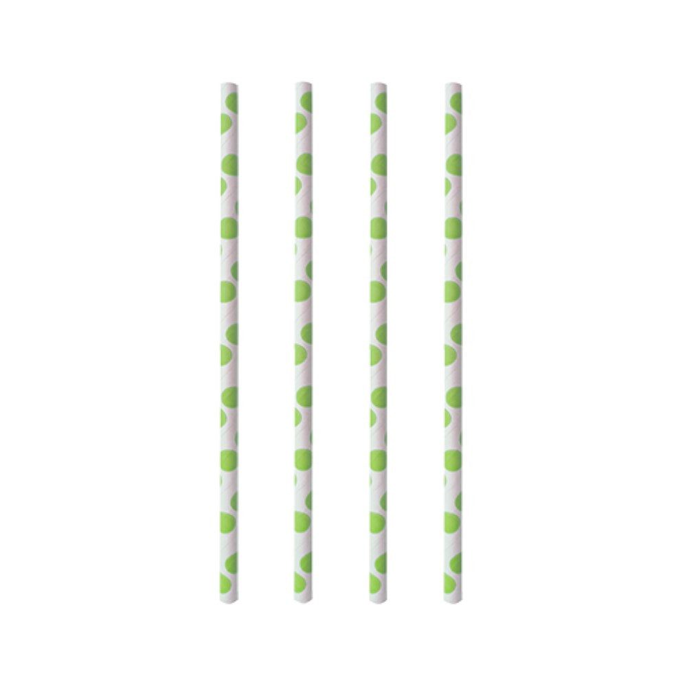 PAPSTAR Trinkhalme 100 Trinkhalme, Papier Ø 6 mm · 20 cm "green Dots"