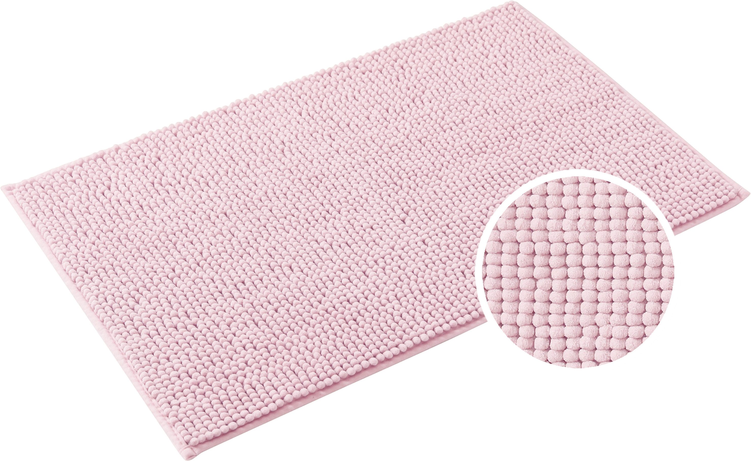 OTTO home Badematte Vanessa Chenille Standard, Badvorleger, Badezimmer, Duschvorleger, Höhe 15 mm, rutschhemmend beschichtet, schnell trocknend, strapazierfähig, fußbodenheizungsgeeignet, Polyester, rechteckig, Uni Farben, besonders weich