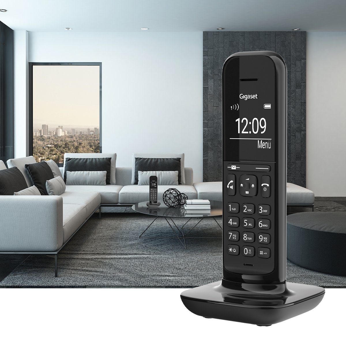 Gigaset Schnurloses Design-Telefon Freisprechfunktion Display mit Schnurloses DECT-Telefon großem und