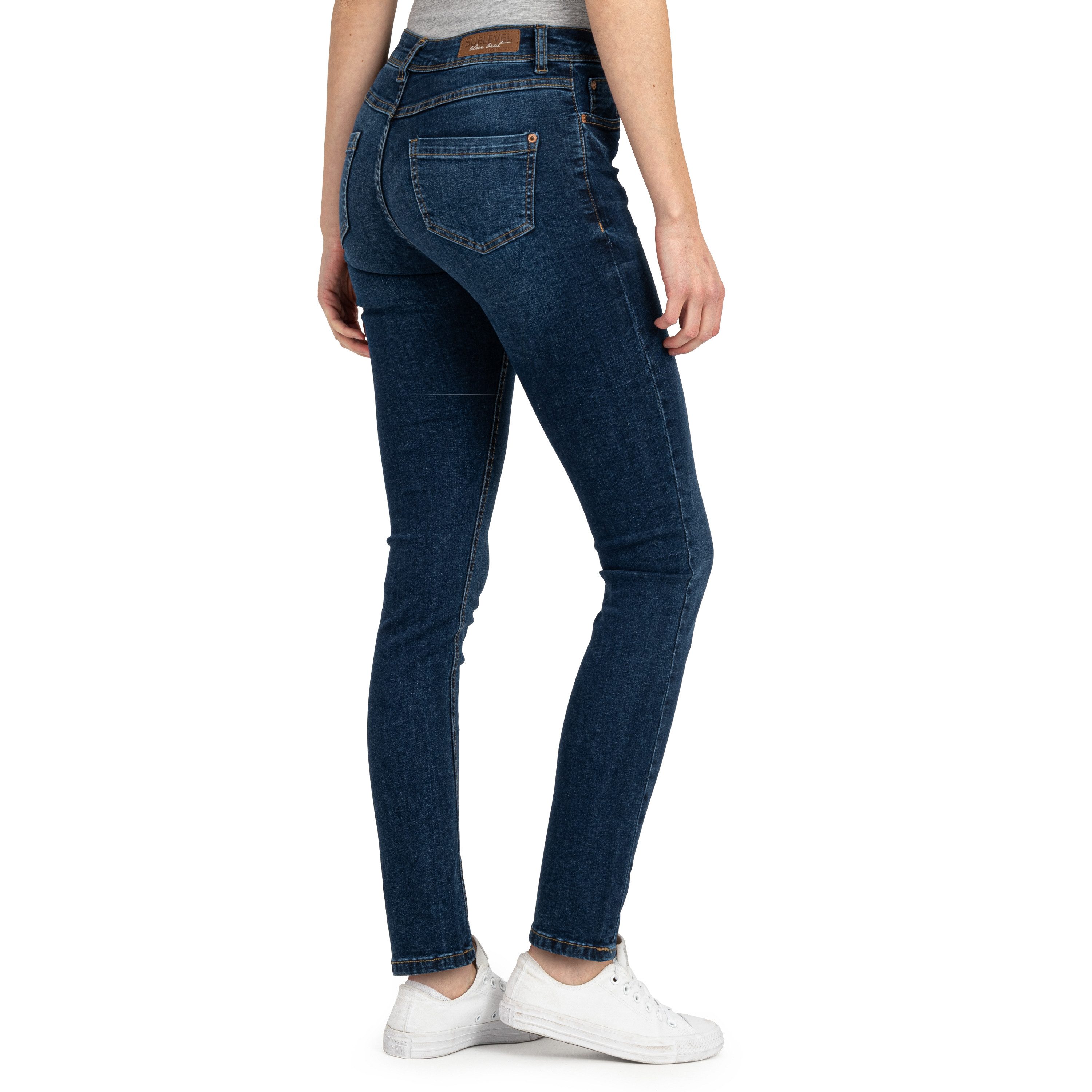 SUBLEVEL Slim-fit-Jeans Damen Jeans Skinny Slim Fit Jeanshose Hose Röhre De günstig online kaufen