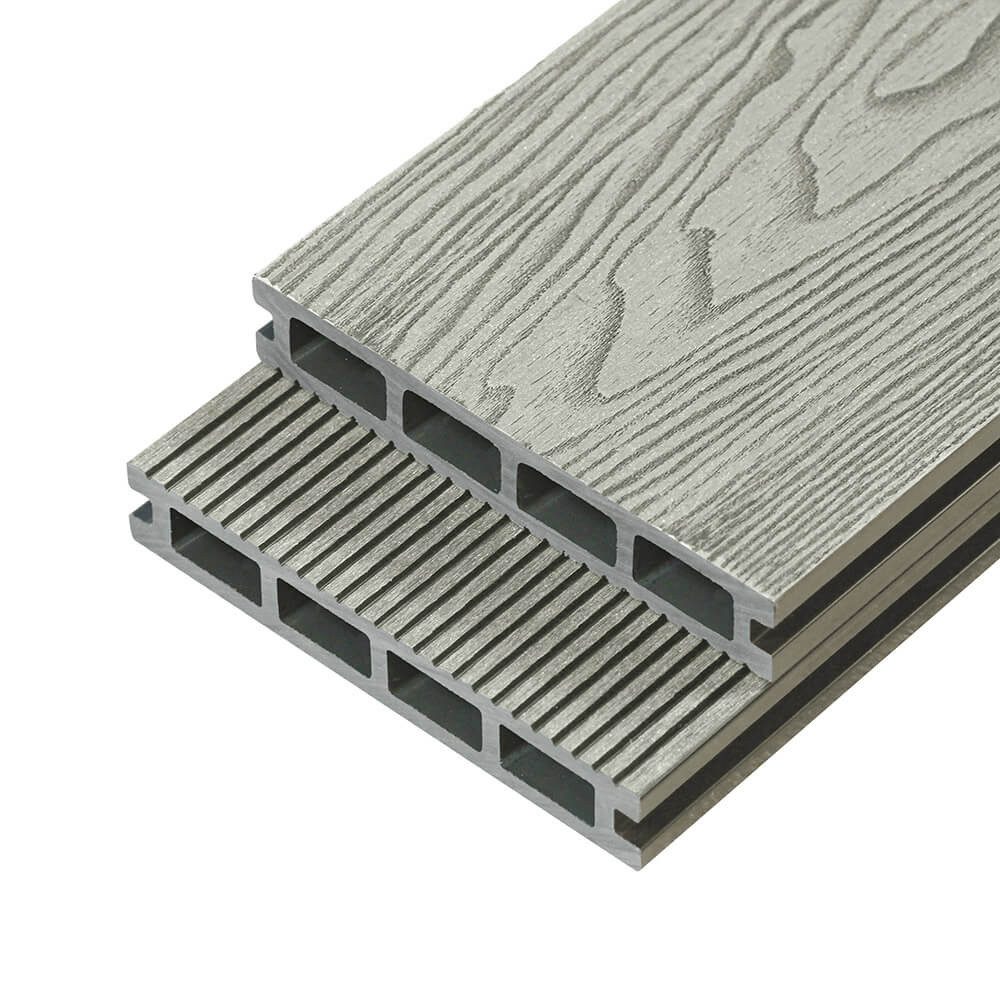 HOME DELUXE Terrassendielen WPC SAMANA PREMIUM - Mengenauswahl, 2 m², BxL: je 14,6x220 cm, (Komplettset - inkl. Unterkonstruktion), 3D-Holzoptik, WPC Hohlkammerdiele, Bodenbelag