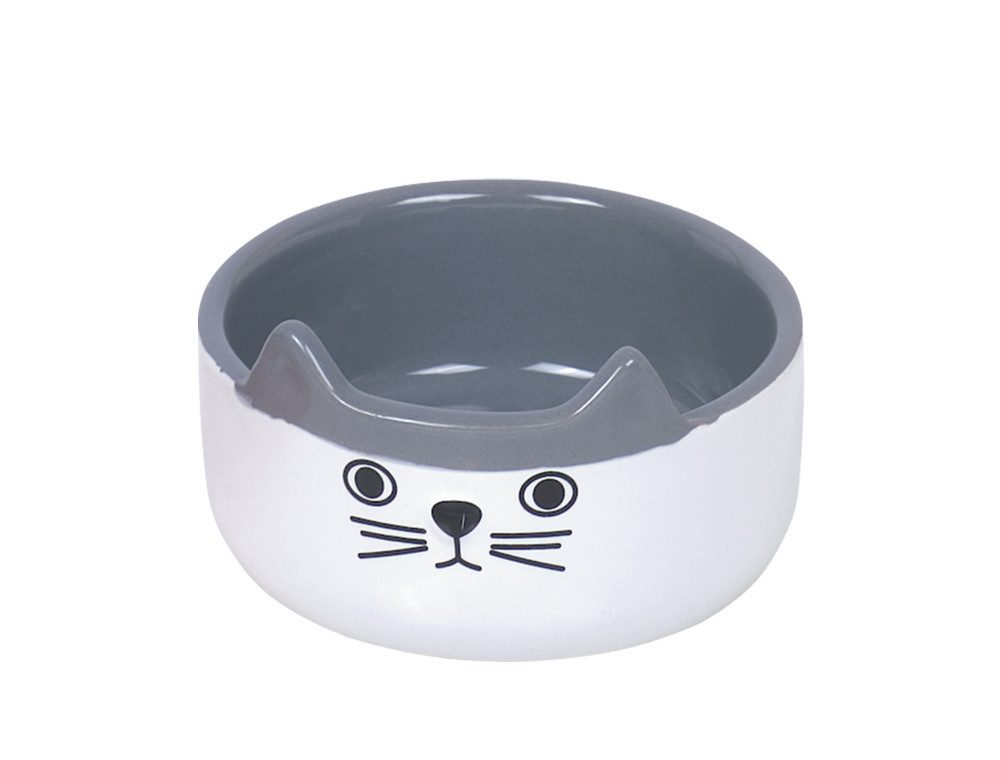 Futternapf Nobby Katzen Keramik Napf Cat Face weiß 160 ml Ø