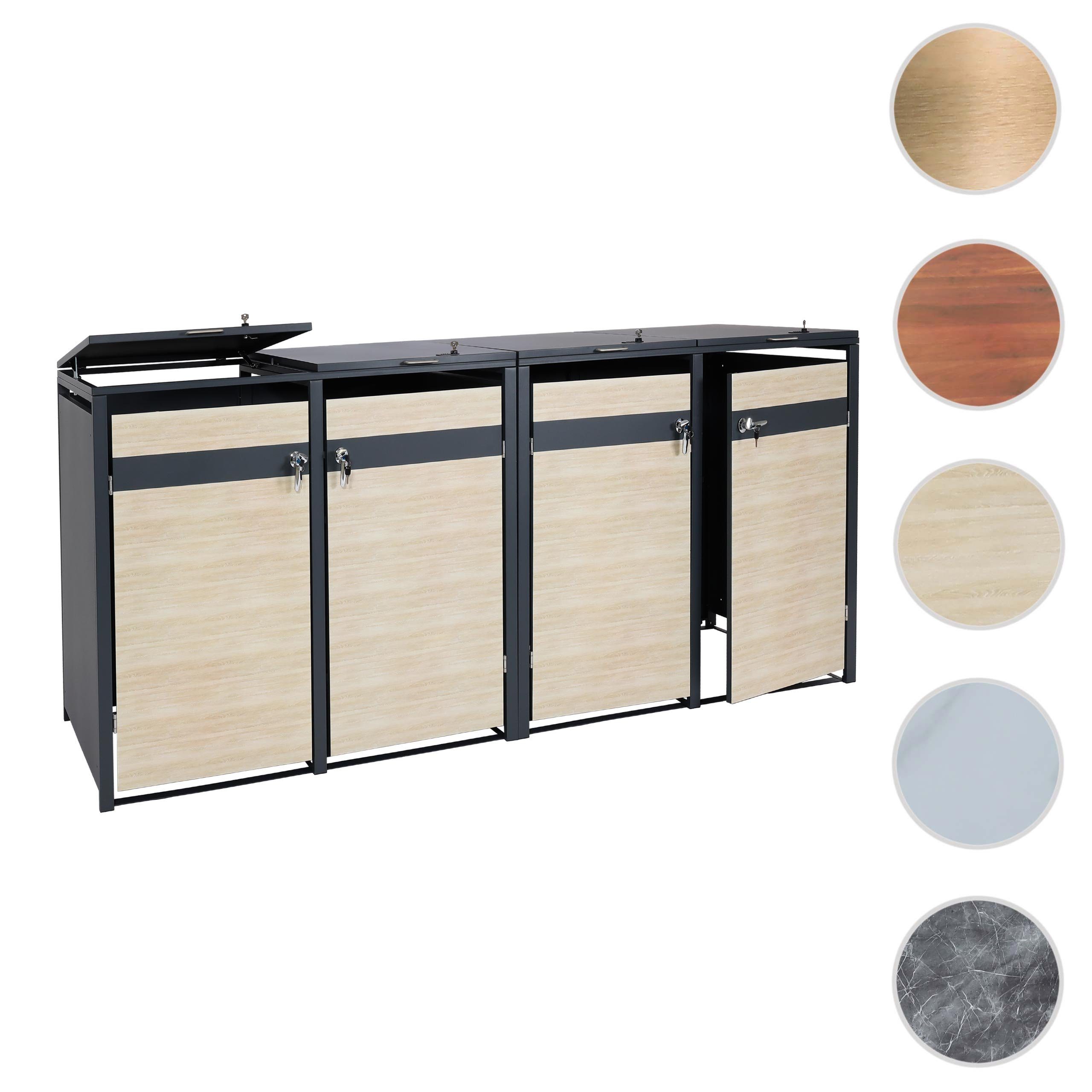 MCW Mülltonnenbox MCW-J82-4 (4 St), Für 4 Mülltonnen mit 80 bis 240L Fassungsvermögen, abschließbar