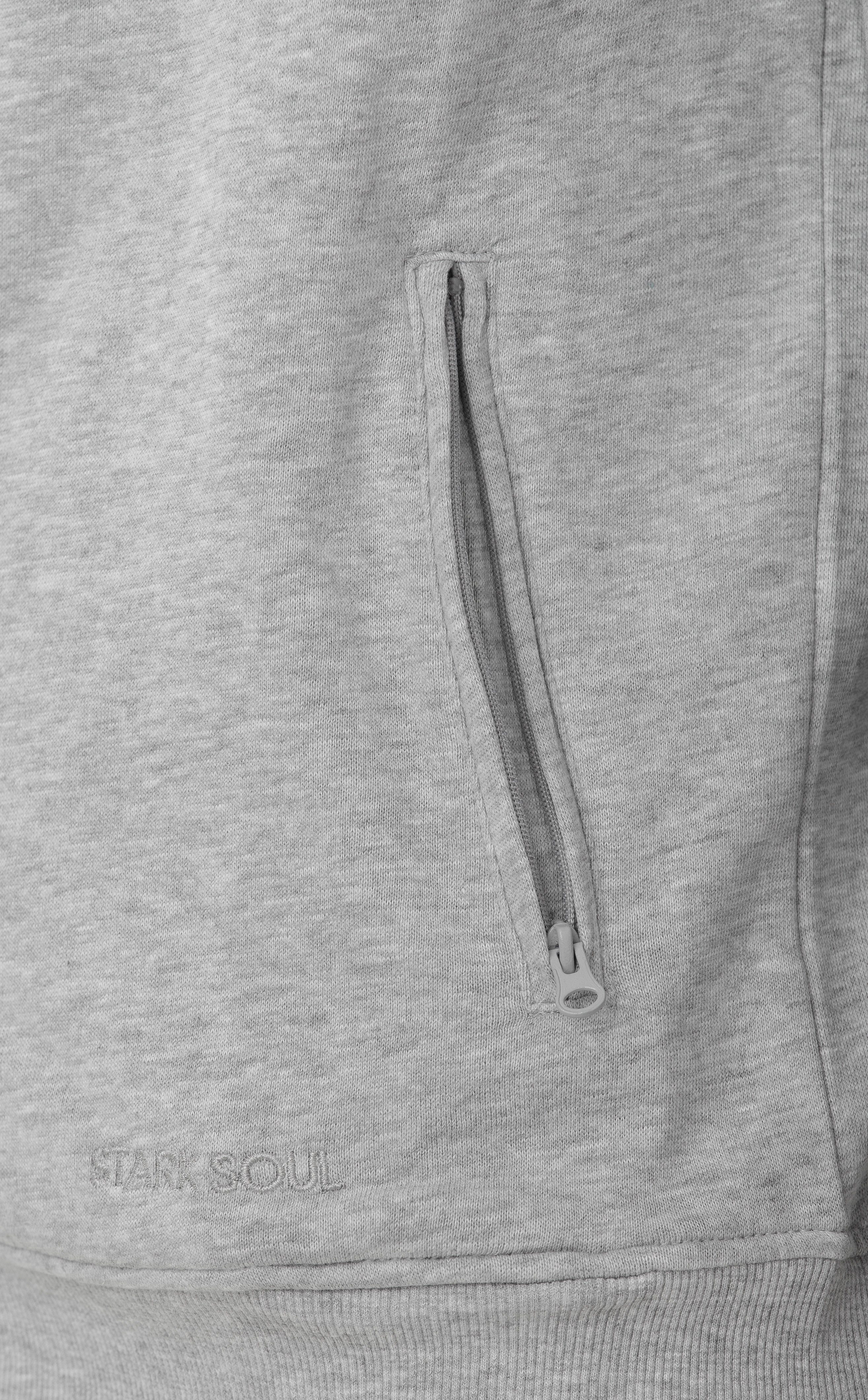 Stark Soul® Sweatjacke STARK SOUL Sweatjacke mit Stehkragen und 2 Schubtaschen