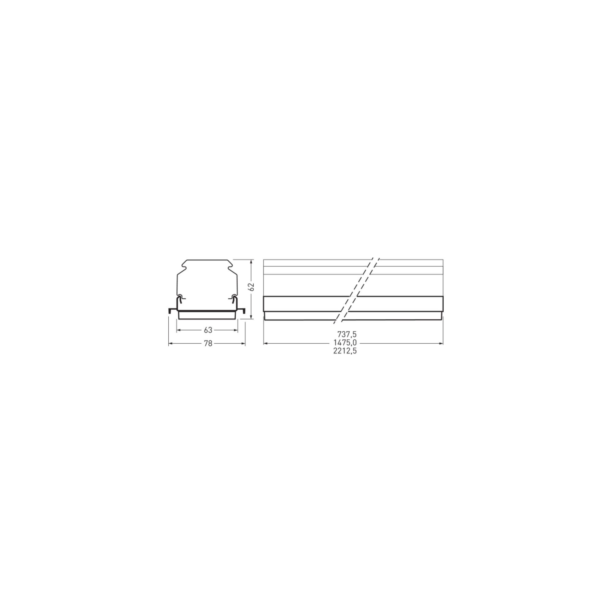 TRILUX SUP-Leuchte Trilux LED-Geräteträger 1474mm 4000K 7651 LW#9002017168