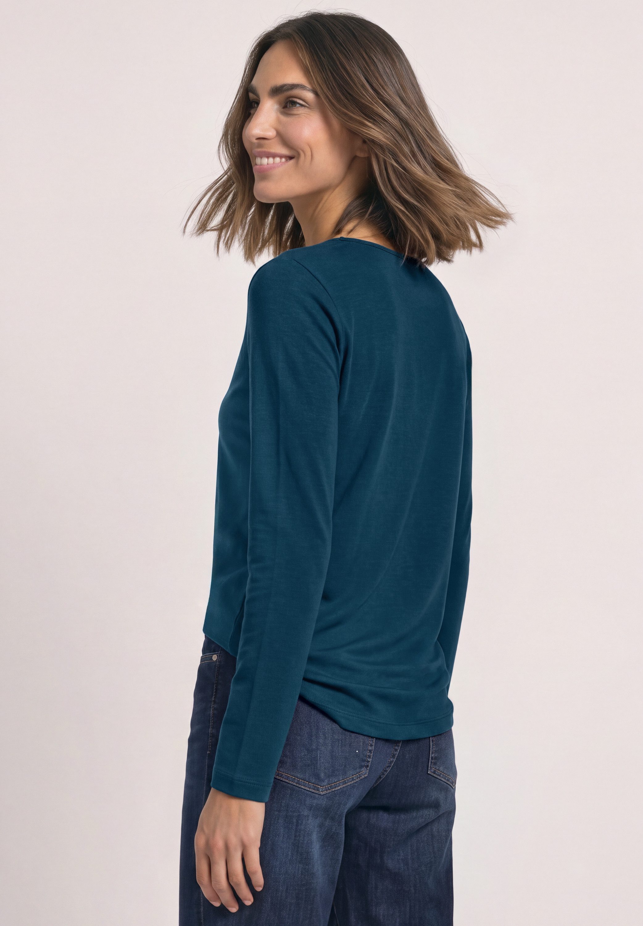 STREET ONE Langarmshirt in Unifarbe – Bild 2 von 5