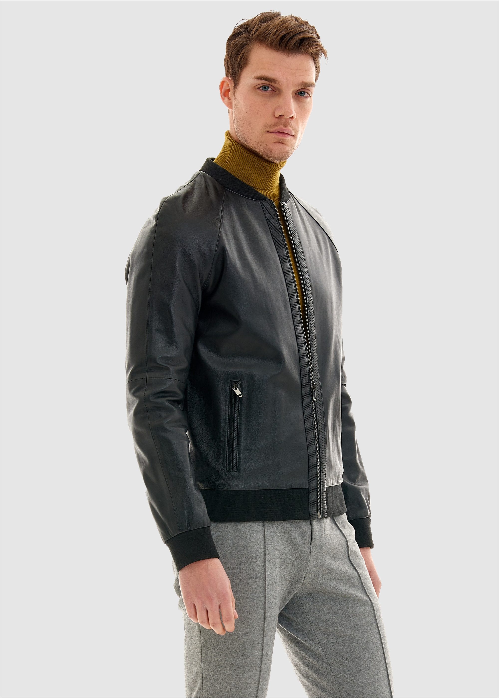 Pierre Cardin Lederjacke im Bomber-Look