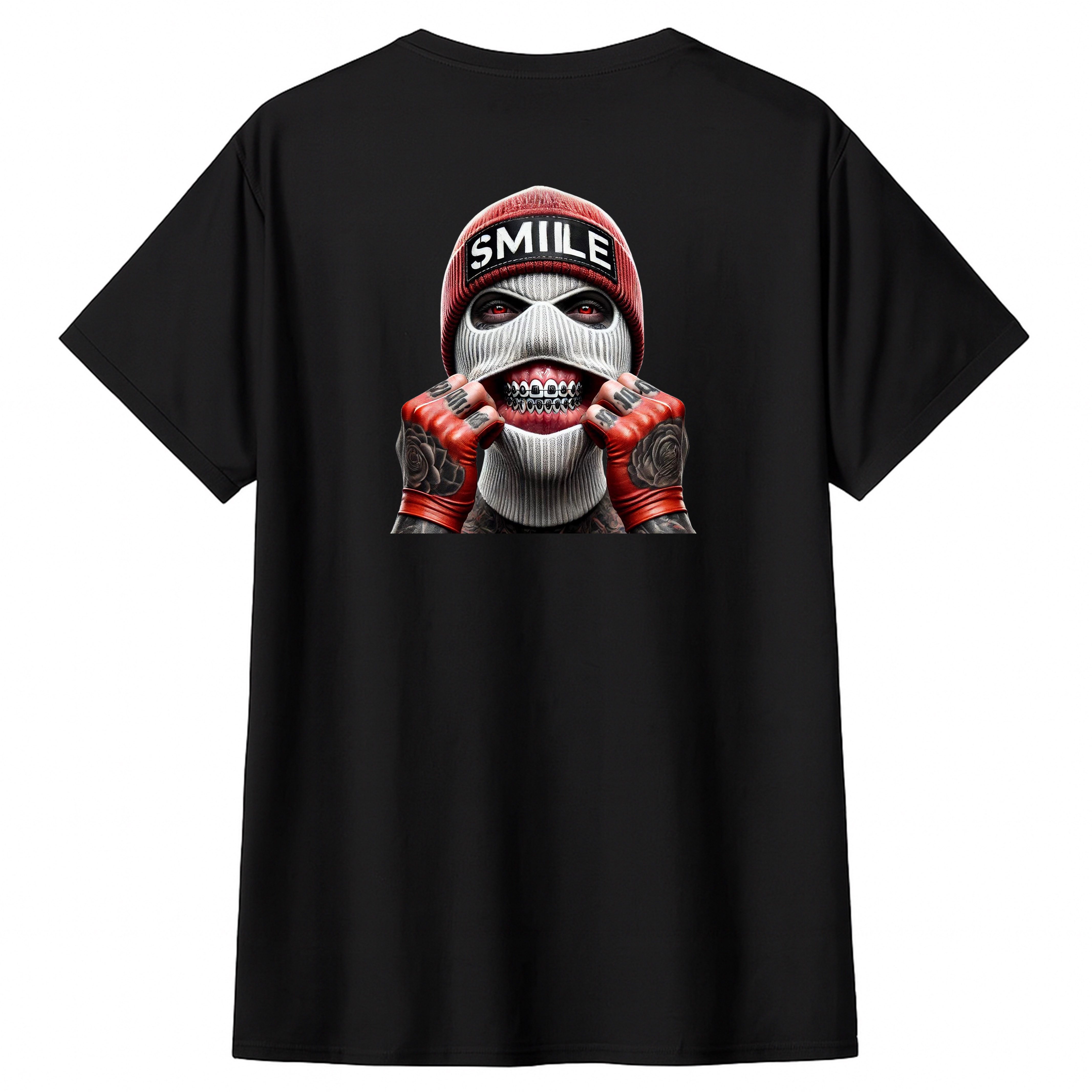 Banco T-Shirt Herren mit Smile rote Mütze Motiv - Streetwear Rundhals Kurza günstig online kaufen