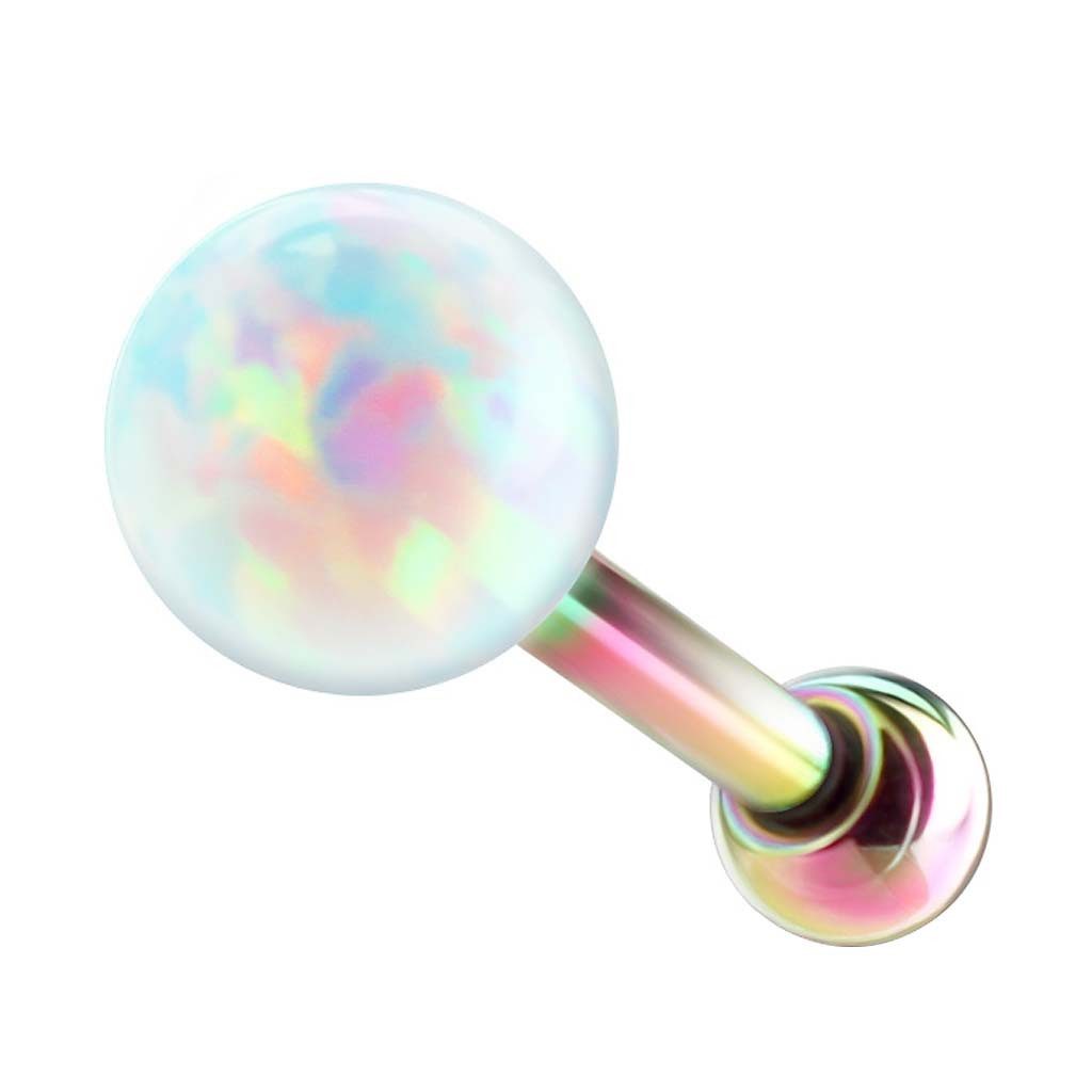 Piercing-Set Tragus Piercing Schmuck Ohr Stecker mit Opal Kugel Rainbow 4mm