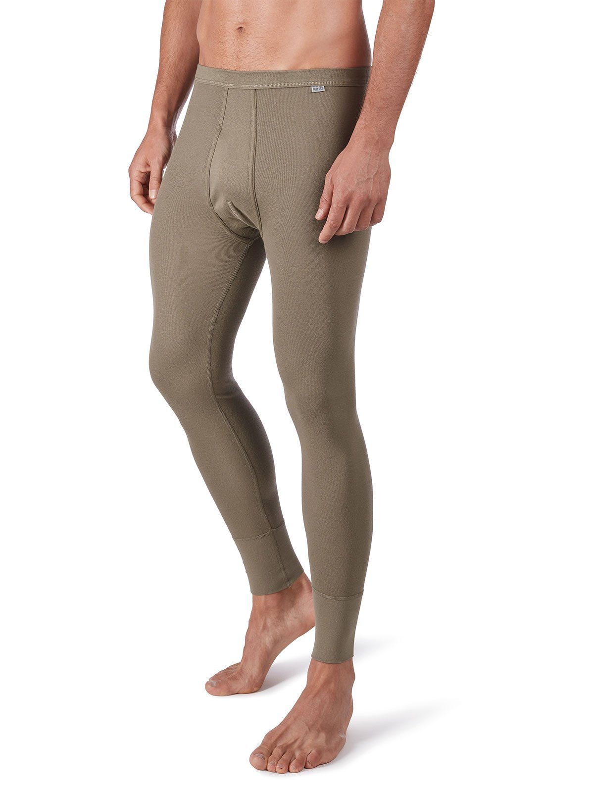 HUBER Lange Unterhose Herren Pant lang mit Eingriff Cotton Fine Rib (Stück, 1-St) mit eingriff