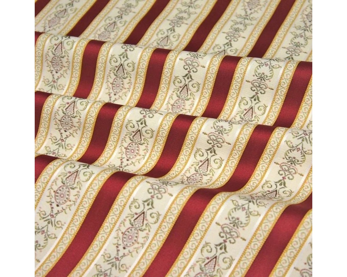 Thumbnail - Stofferia Stoff Polsterstoff Taftjacquard Biedermeier Streifen Rot, Breite 140 cm, Meterware