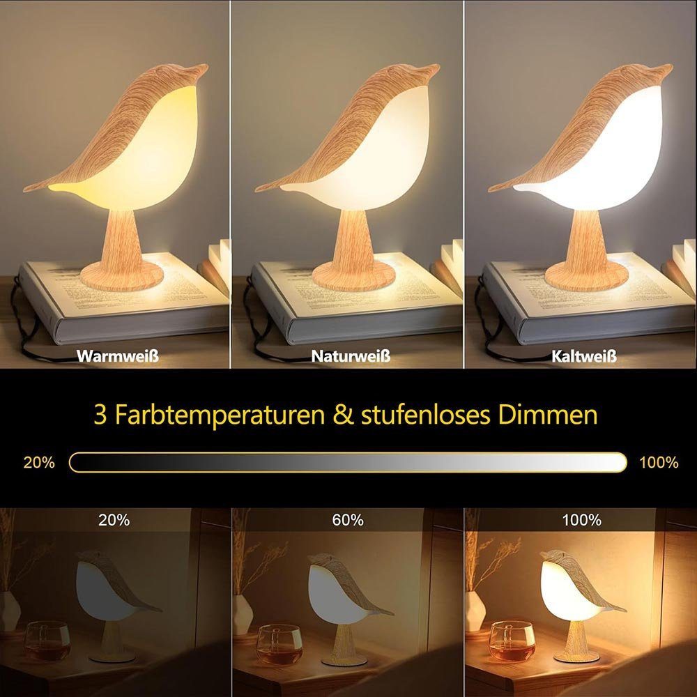 Jibenhome Nachttischlampe LED Nachtlicht Dimmbare,Tischlampe Kabellos günstig online kaufen