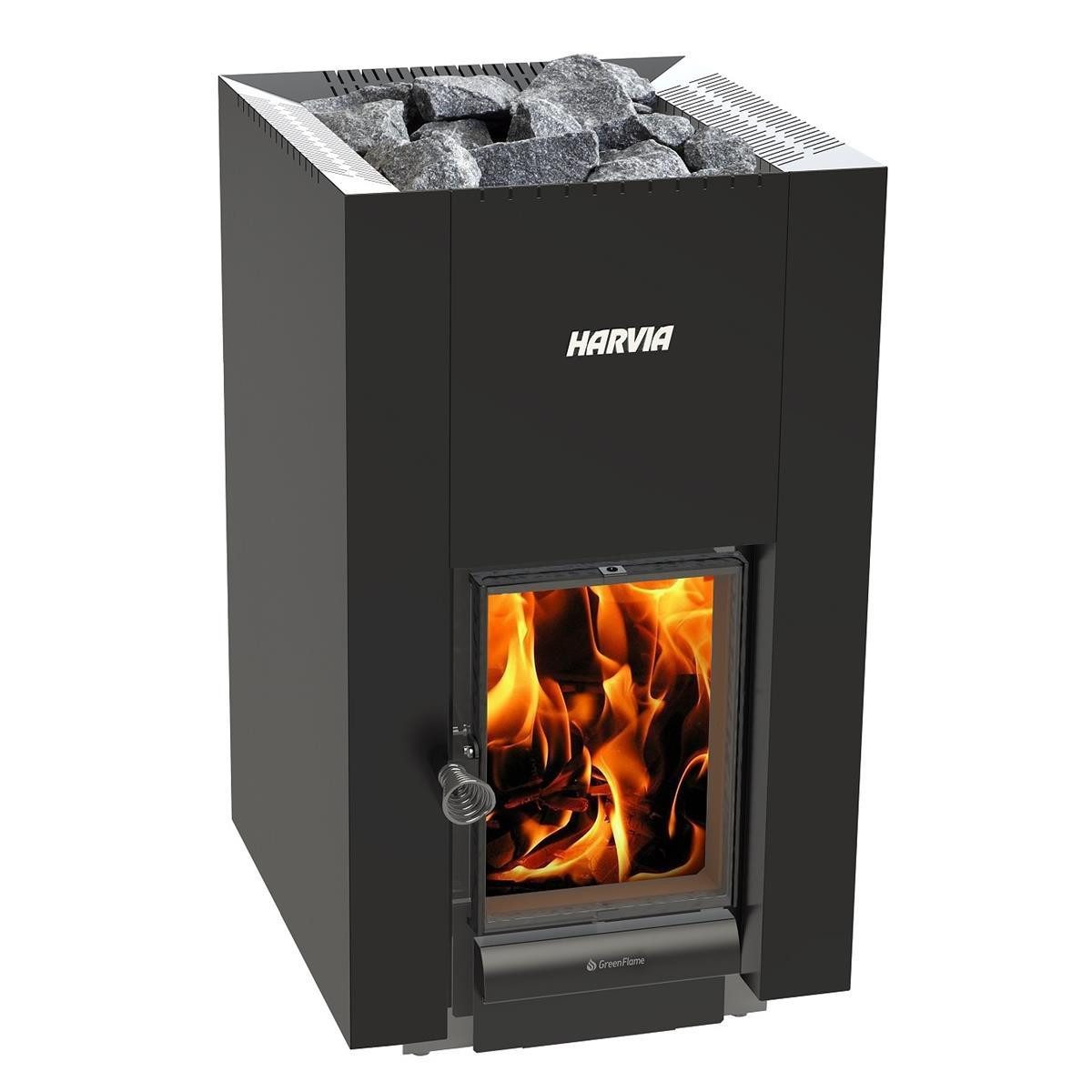 Saunaofen Holz-Saunaofen Harvia Linear 22 GreenFlame, schwarz