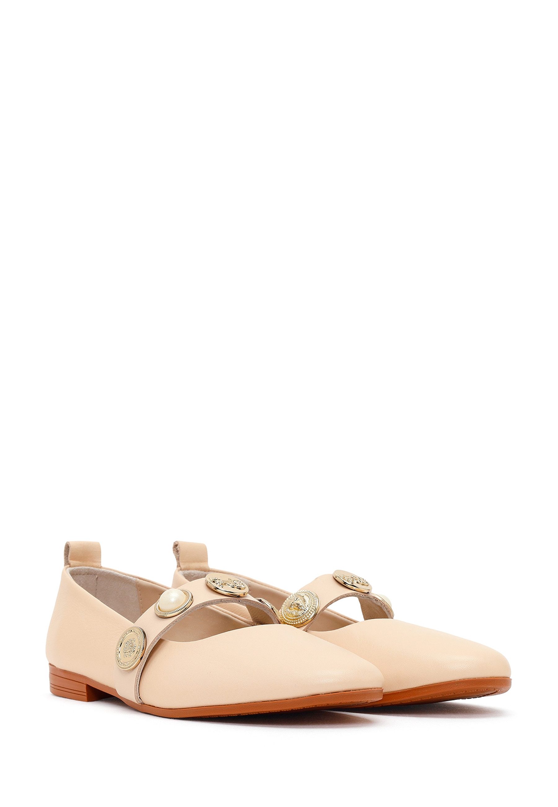 Derimod Ballerinas aus Leder Ballerina Echtes Leder, Lederfutter, TPU-Sohle, Dekorativer Riemen, Slip-On – Bild 3 von 5