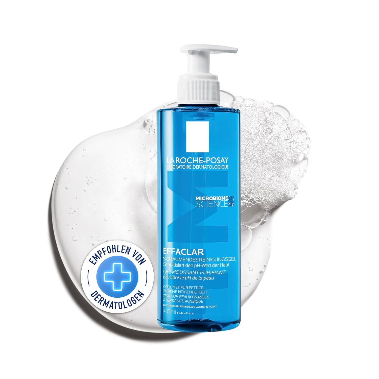 La Roche-Posay Gesichtspflege Schäumendes Reinigungsgel gegen Akne, fettige und unreine Haut, Reinigt und beruhigt Mit Phylobioma und Zink