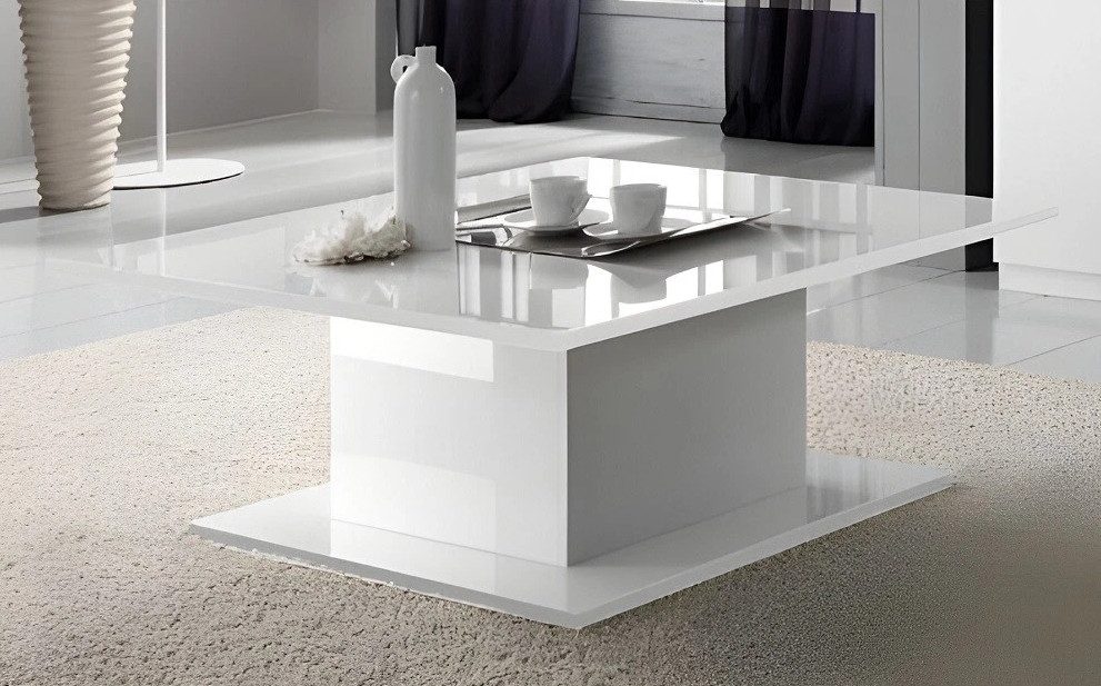 JVmoebel Couchtisch Couchtisch Sofatisch Wohnzimmertisch Hochglanz Weiß Rechteckig Sofort (1-St), Made in Europa