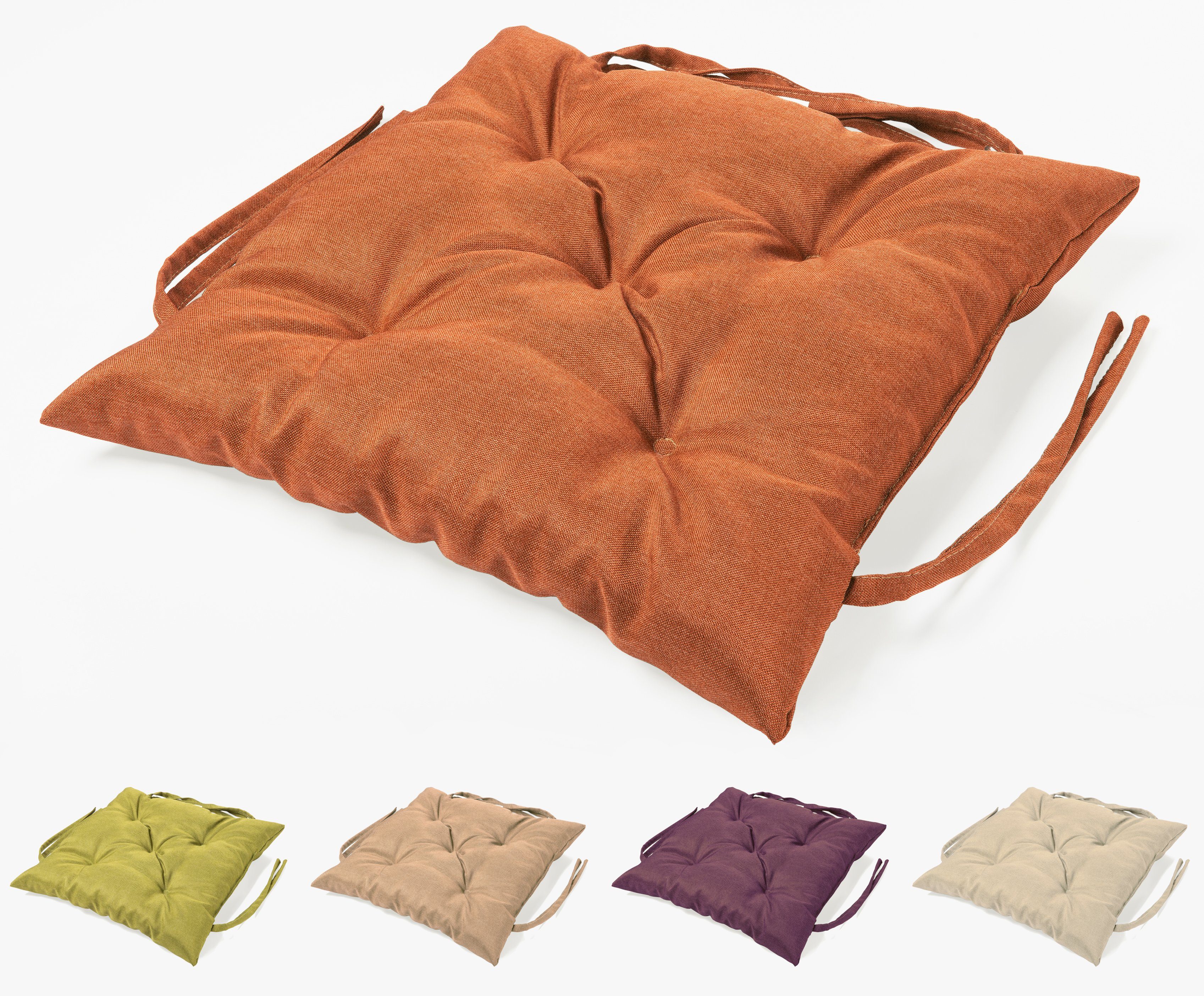 sunnypillow Bankauflage Bankauflage Stuhlkissen viele Farben und Größen zur Auswahl, 40 x 40 cm orange