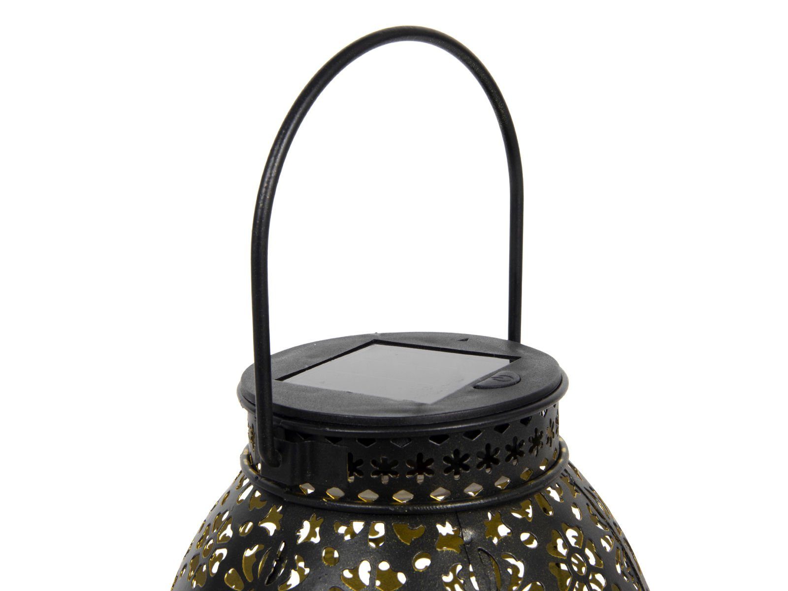 Spetebo LED Solarleuchte LED Solar Laterne mit Blumen Muster - 23 x 16 cm, 2, LED fest integriert, warmweiß, Garten Deko Tisch Hänge Lampe