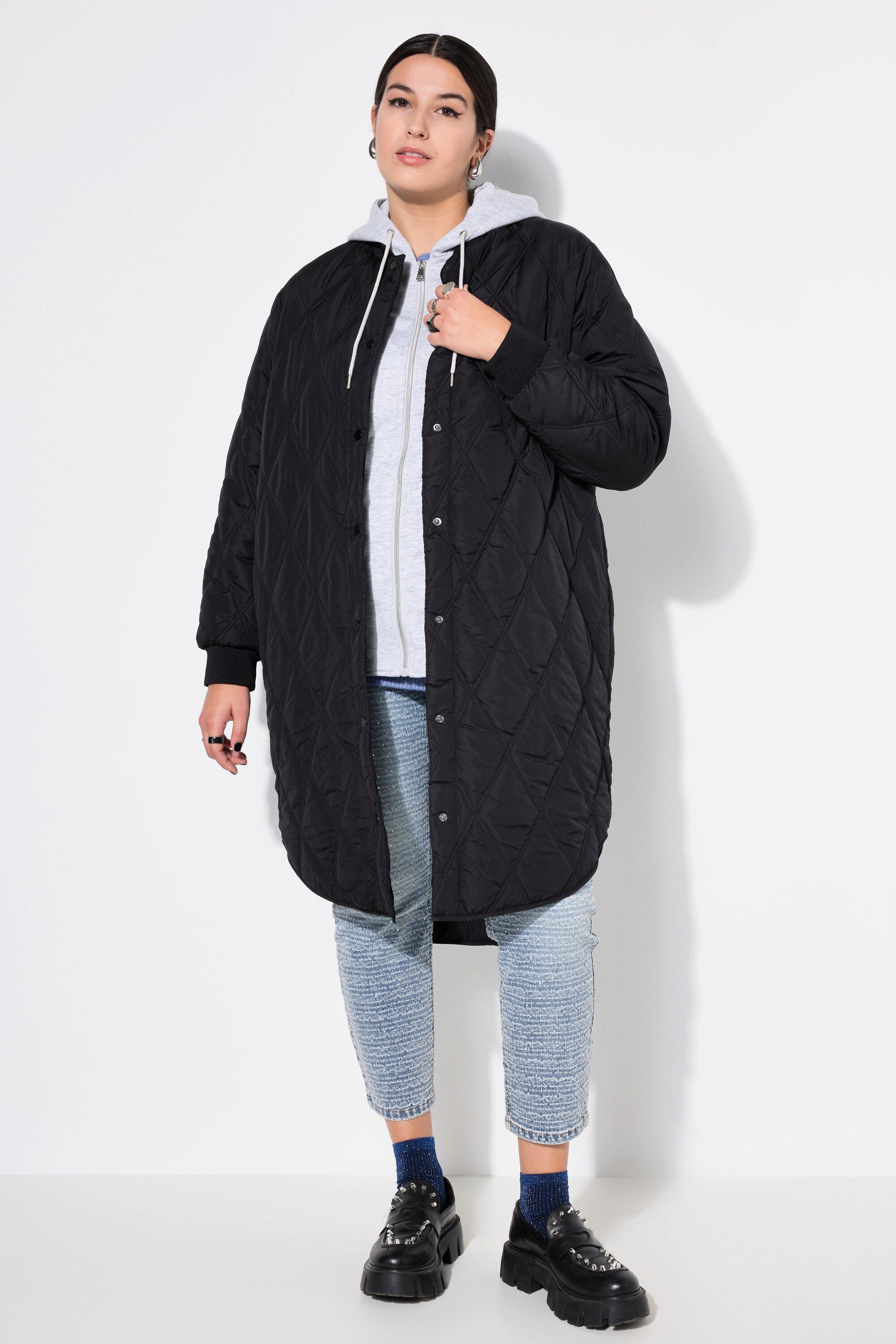 Studio Untold Wintermantel Steppmantel Straight Shape Hoodie-Einsatz