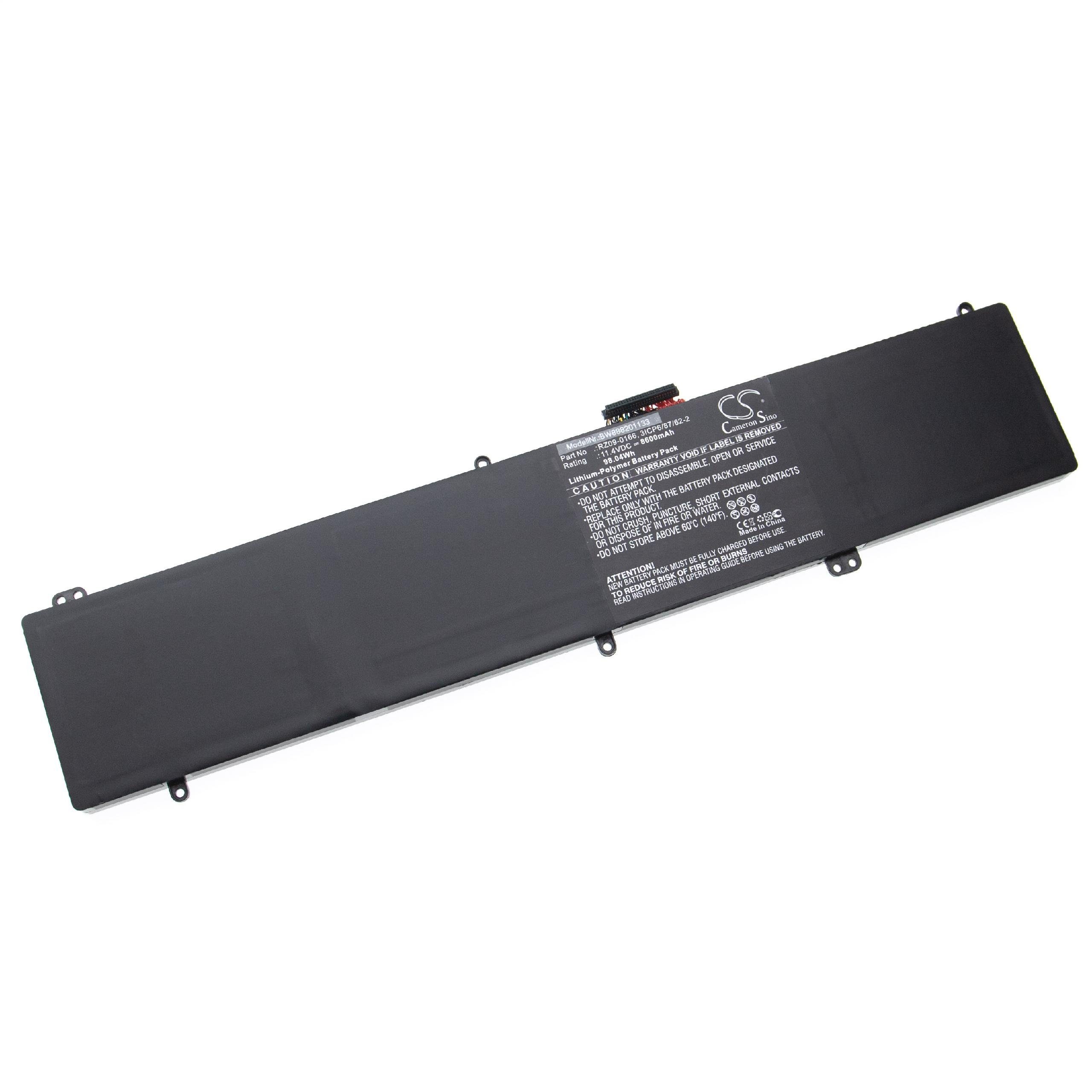 vhbw kompatibel mit Razer Blade RZ09-01663E54-R3U1 Laptop-Akku Li-Polymer 8600 mAh (11,4 V) | Akkus und PowerBanks