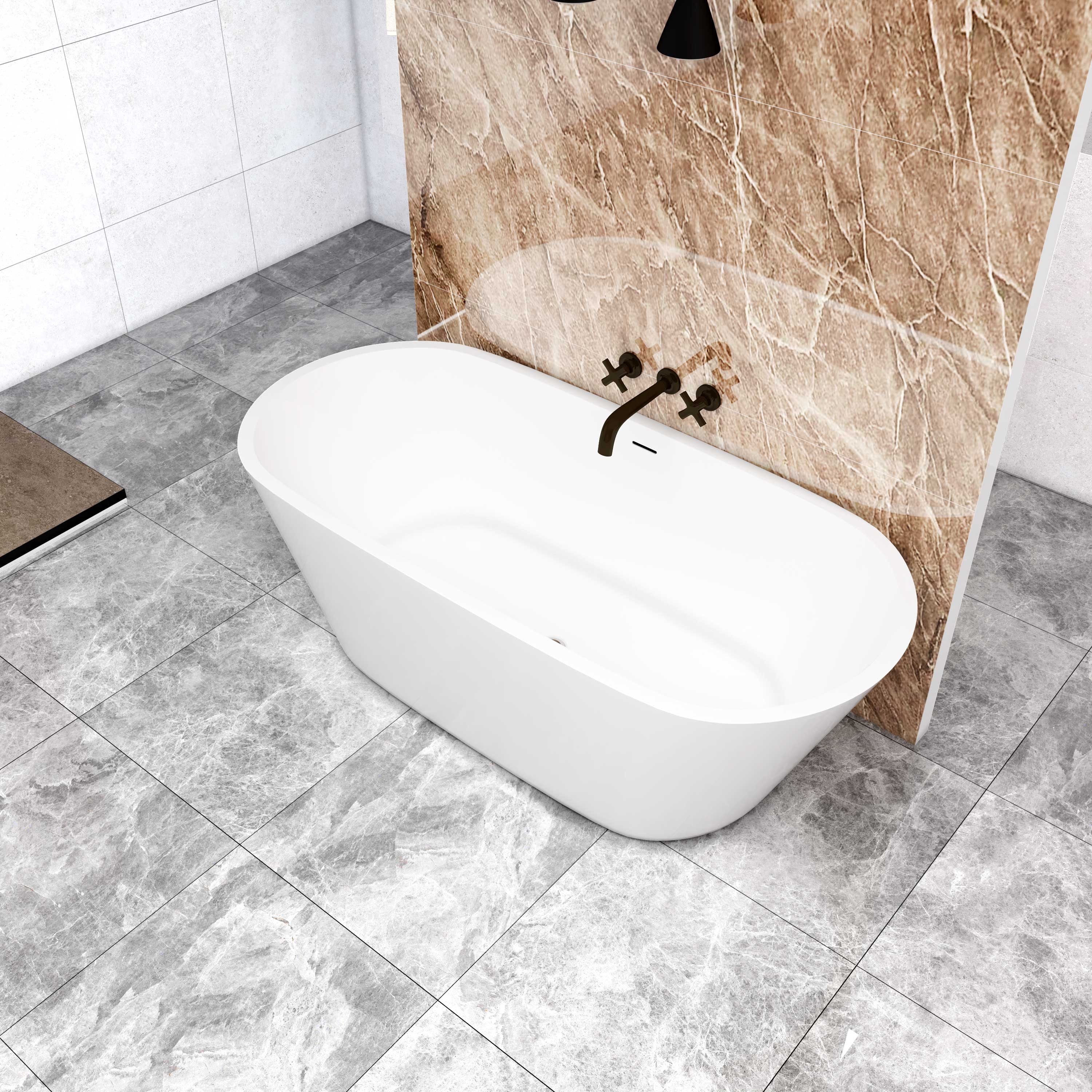 duschspa Badewanne Oval Freistehende Badewanne, weiß, günstig online kaufen