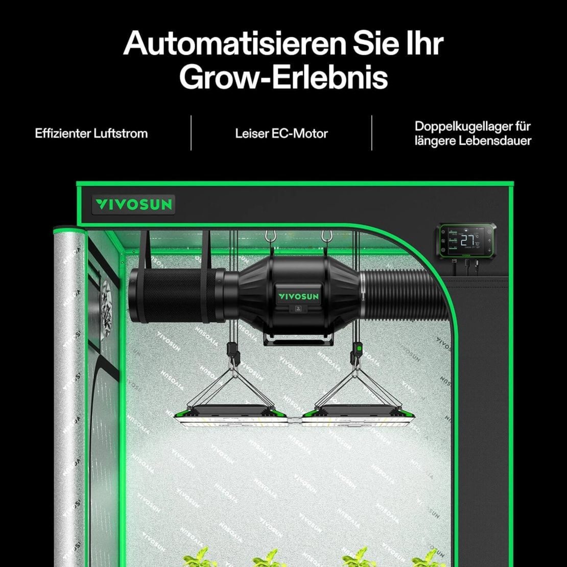 VIVOSUN Ventilatorkombigerät VIVOSUN AeroZesh T-Serie, 10 cm Durchmesser, S günstig online kaufen