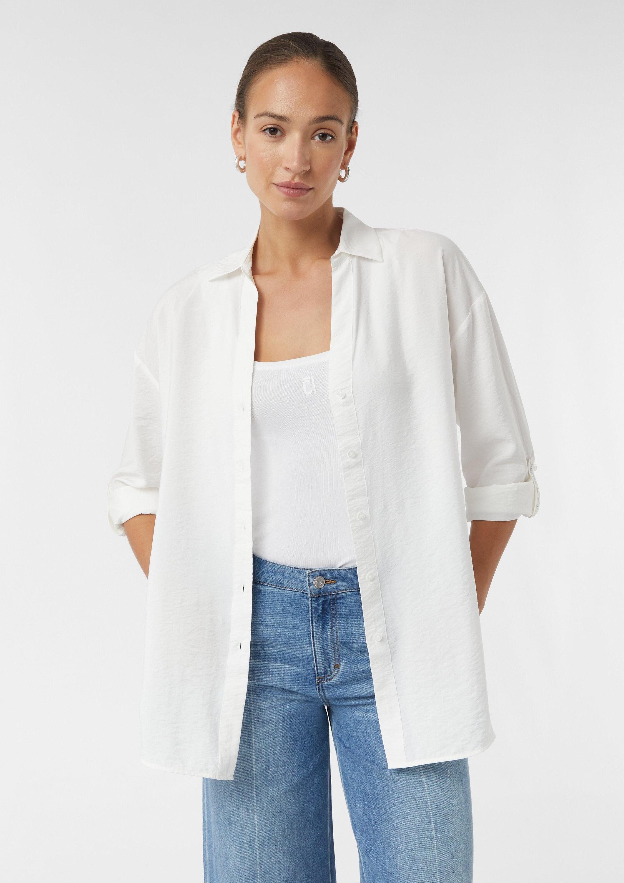 comma Langarmbluse Bluse Longbluse aus Viskosemix günstig online kaufen