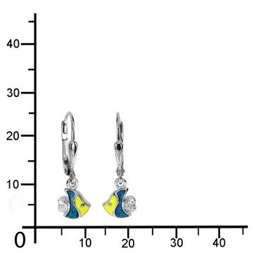 OSTSEE-SCHMUCK Paar Ohrhänger - kleiner Fisch - Silber 925/000 - Zirkonia (2-tlg)