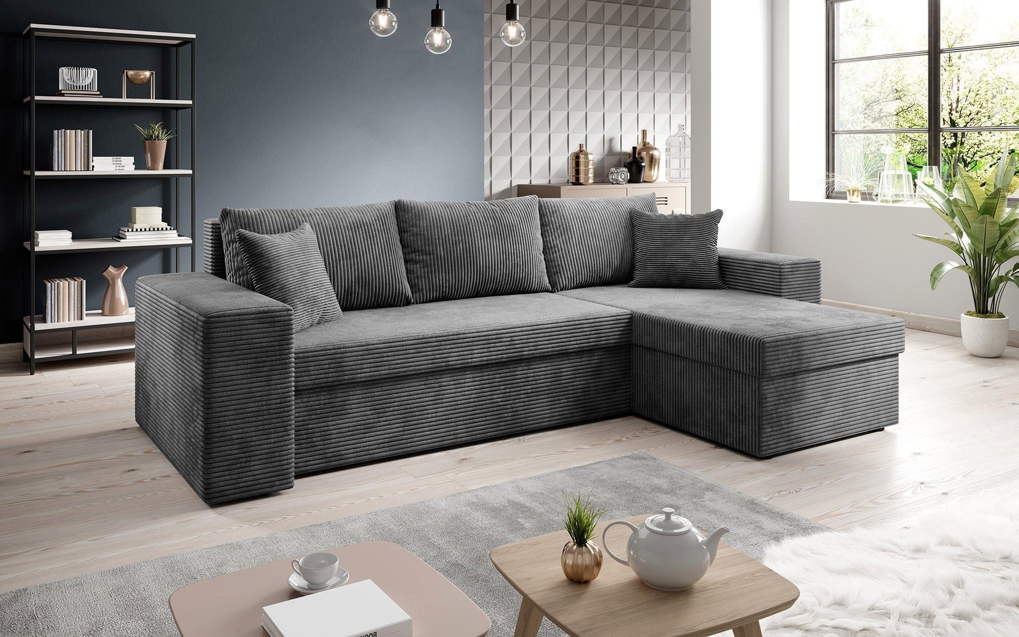 Luxusbetten24 Schlafsofa Designer Sofa Denver, mit Stauraum und Schlaffunkt günstig online kaufen