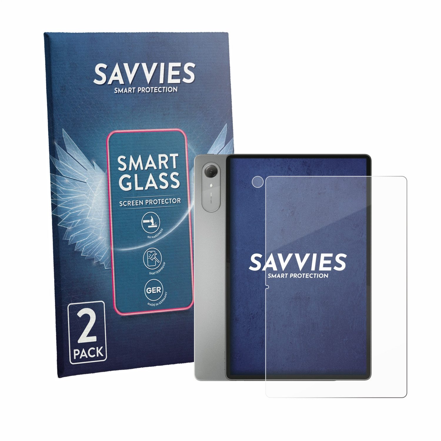 Savvies Displayschutzglas Schutzglas Panzer für Lenovo Idea Tab Pro Gen 2 13" (Display+Kamera), 2 Stück, Schutzfolie Display Schutz Glas Folie klar