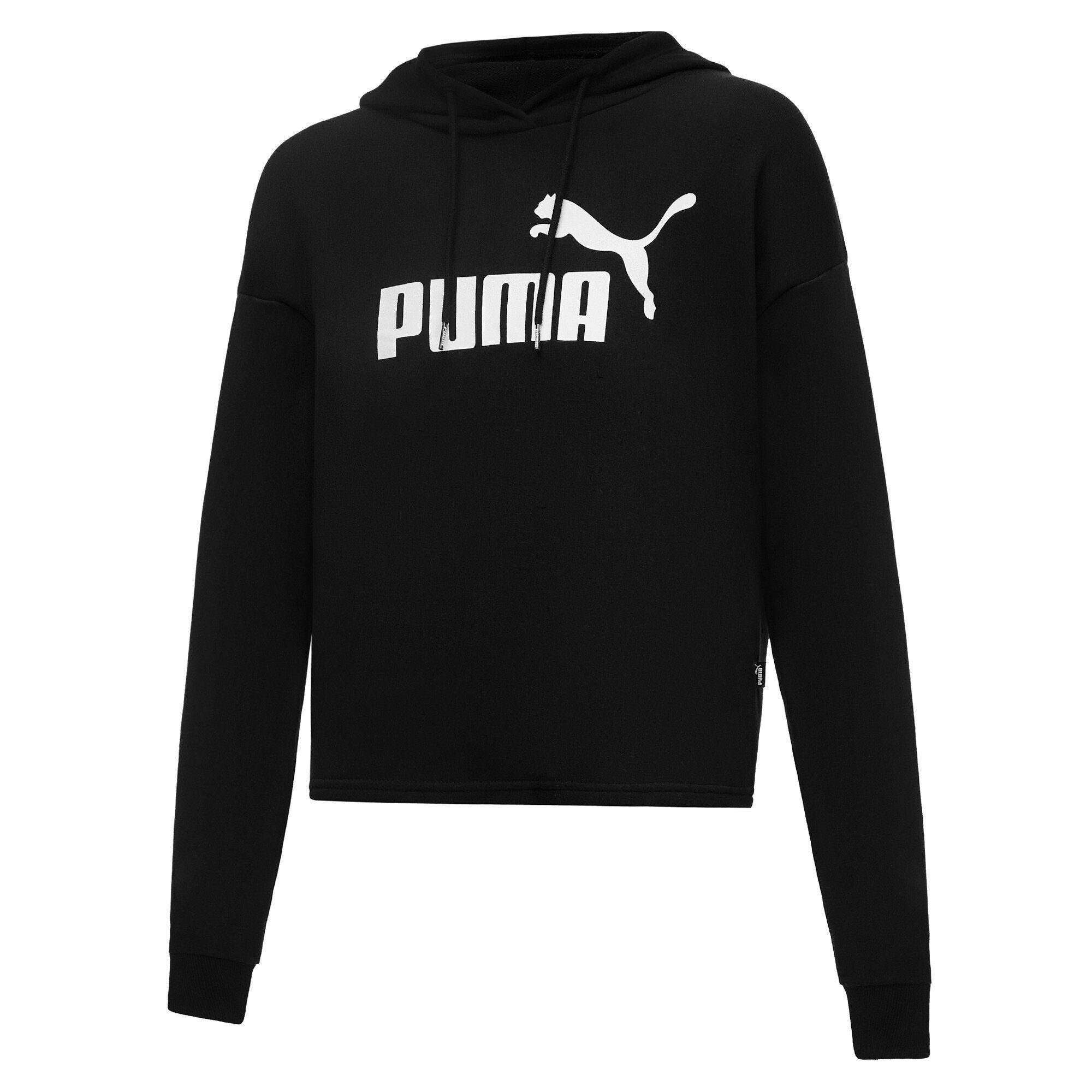 PUMA Sweatshirt Essentials Logo Cropped Hoodie Damen Black
