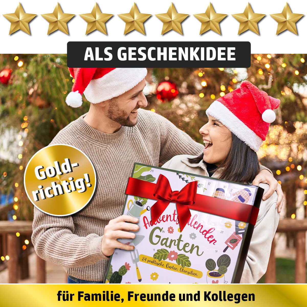 BRAST Adventskalender Knobel & Mini-Spiele Duftkerzen Werkzeug-Set oder Garten-Utensilien (7 Varianten zur Auswahl, 24-tlg), Türchen mit praktischen Garten-Uten – Bild 3 von 5
