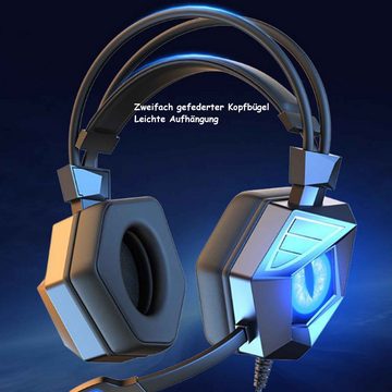 Diida Schnurgebundenes Headset, Gaming-Headset, komfortable Ohrmuscheln Over-Ear-Kopfhörer