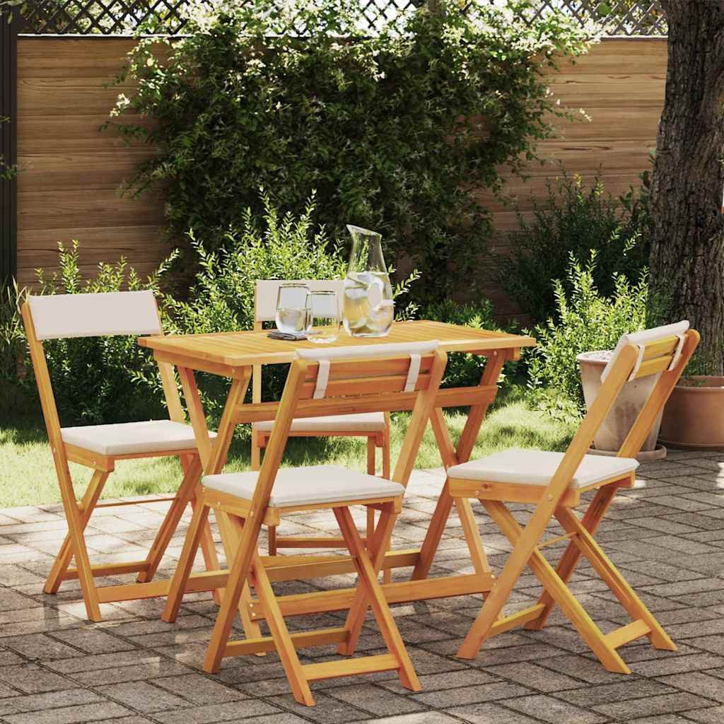 vidaXL Gartenlounge-Set Bistrogarnitur 5 stk. Öl-Natur Massivholz, (5-tlg)