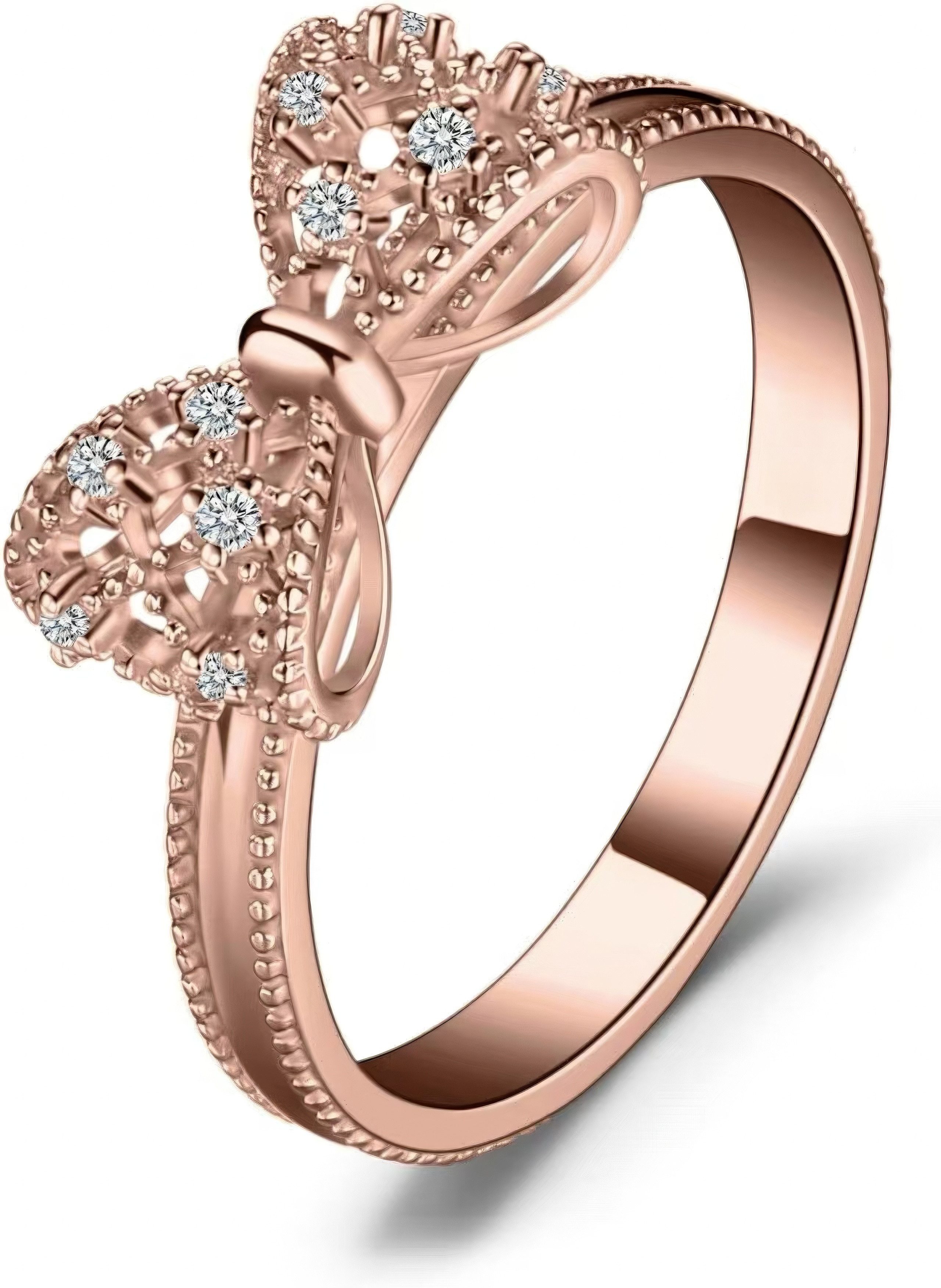 Jumpeak Diamantring Damen 585 Gold Ring, Schmetterling Diamant Ring, Labor Diamant, D/E, VVS/VS, valentinstag geschenk für sie tochter geschenk