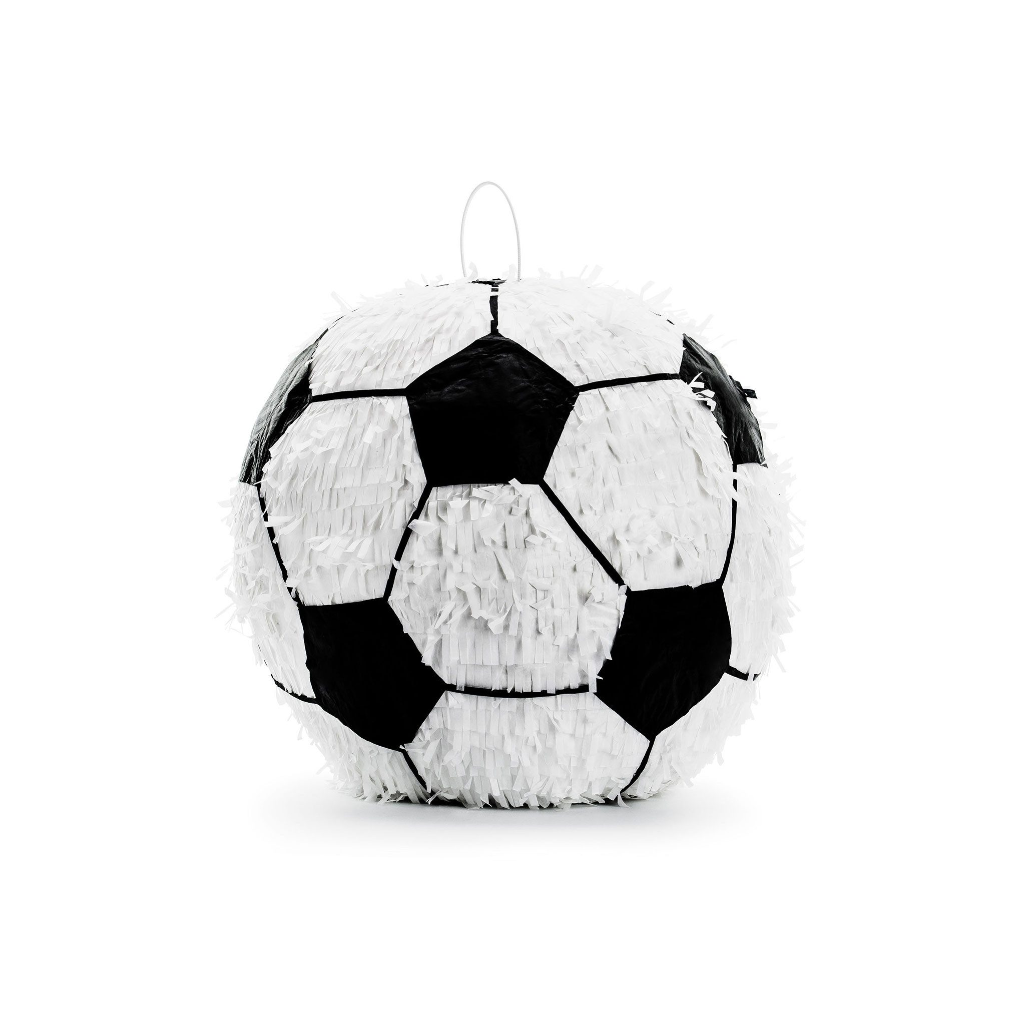 partydeco Pinata, Piñata 35x35x35cm Fußball zum Befüllen Schwarz / Weiß