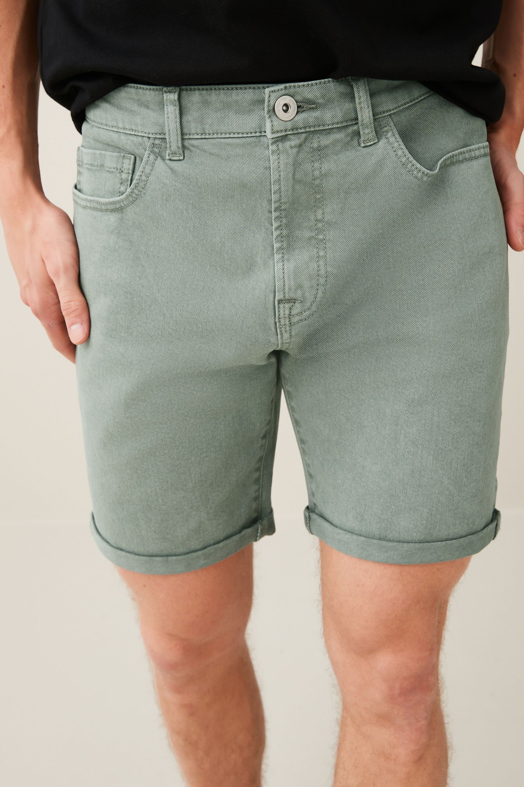 Next Jeansshorts Denim-Shorts mit Stretchanteil (1-tlg) Sage Green