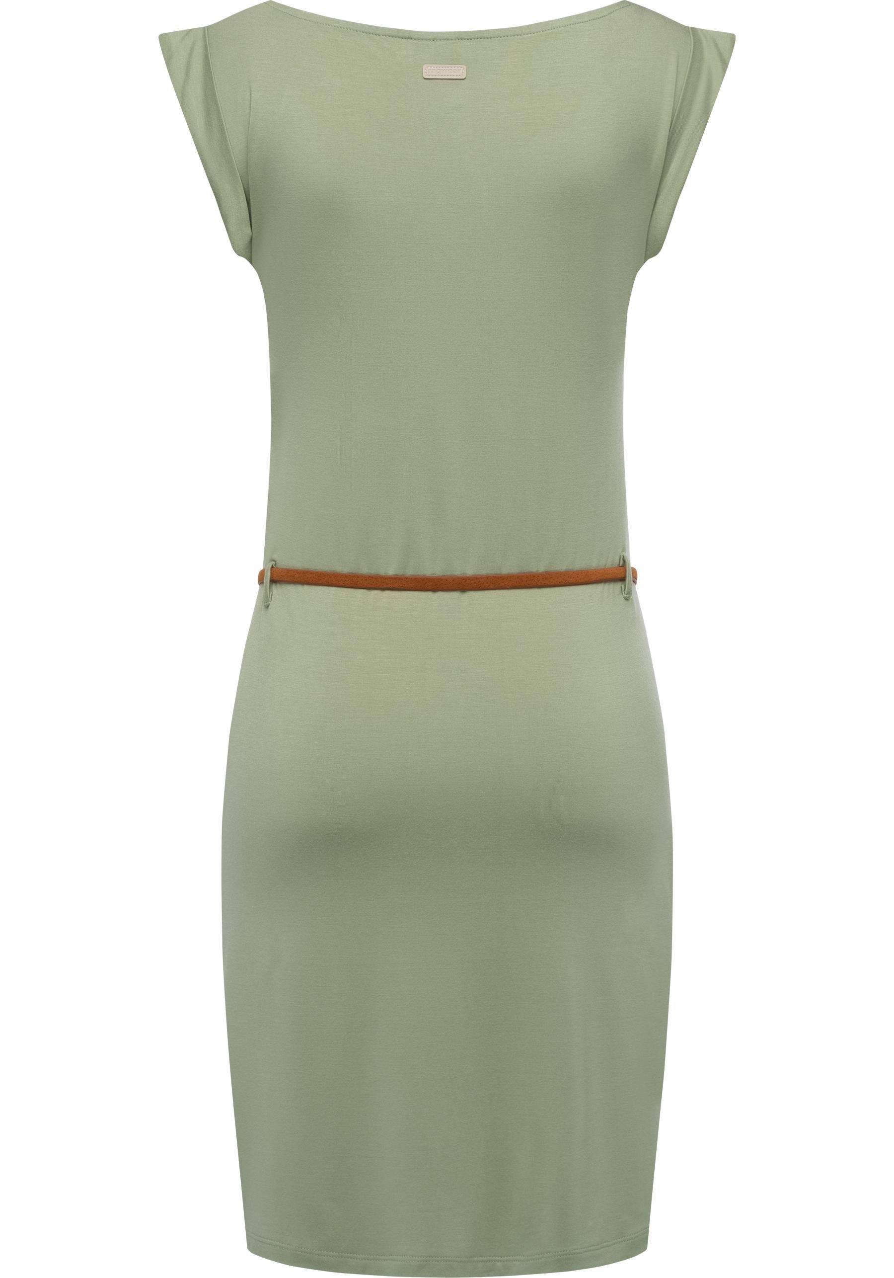 Ragwear Sommerkleid Tagg Damen Kurzarm-Kleid mit Taillengürtel und Taschen