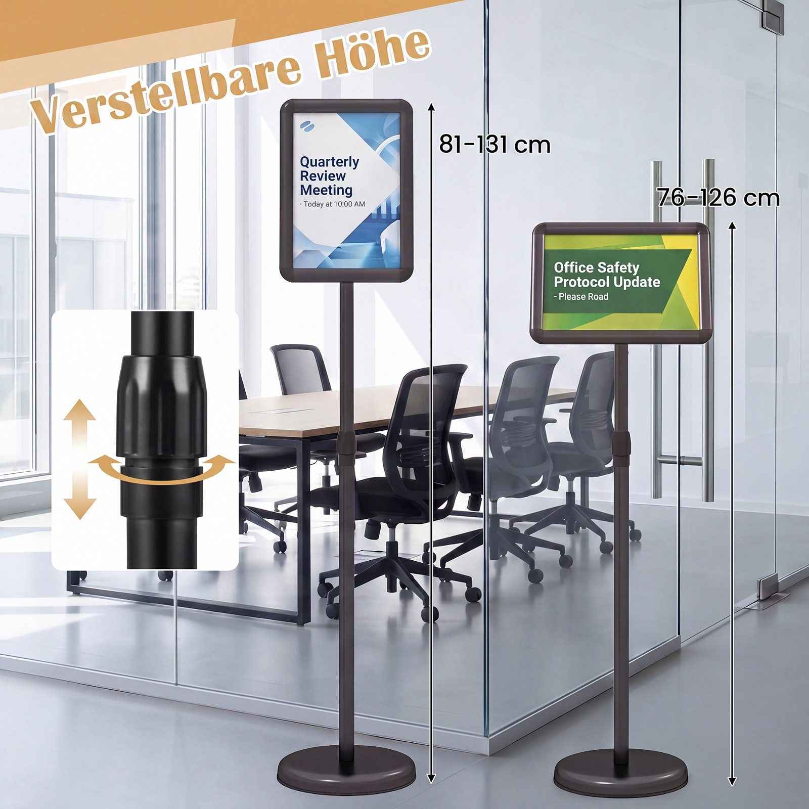 COSTWAY Standtafel, (1-tlg), Infoständer Präsentationsständer A3 höhenverstellbar drehbar
