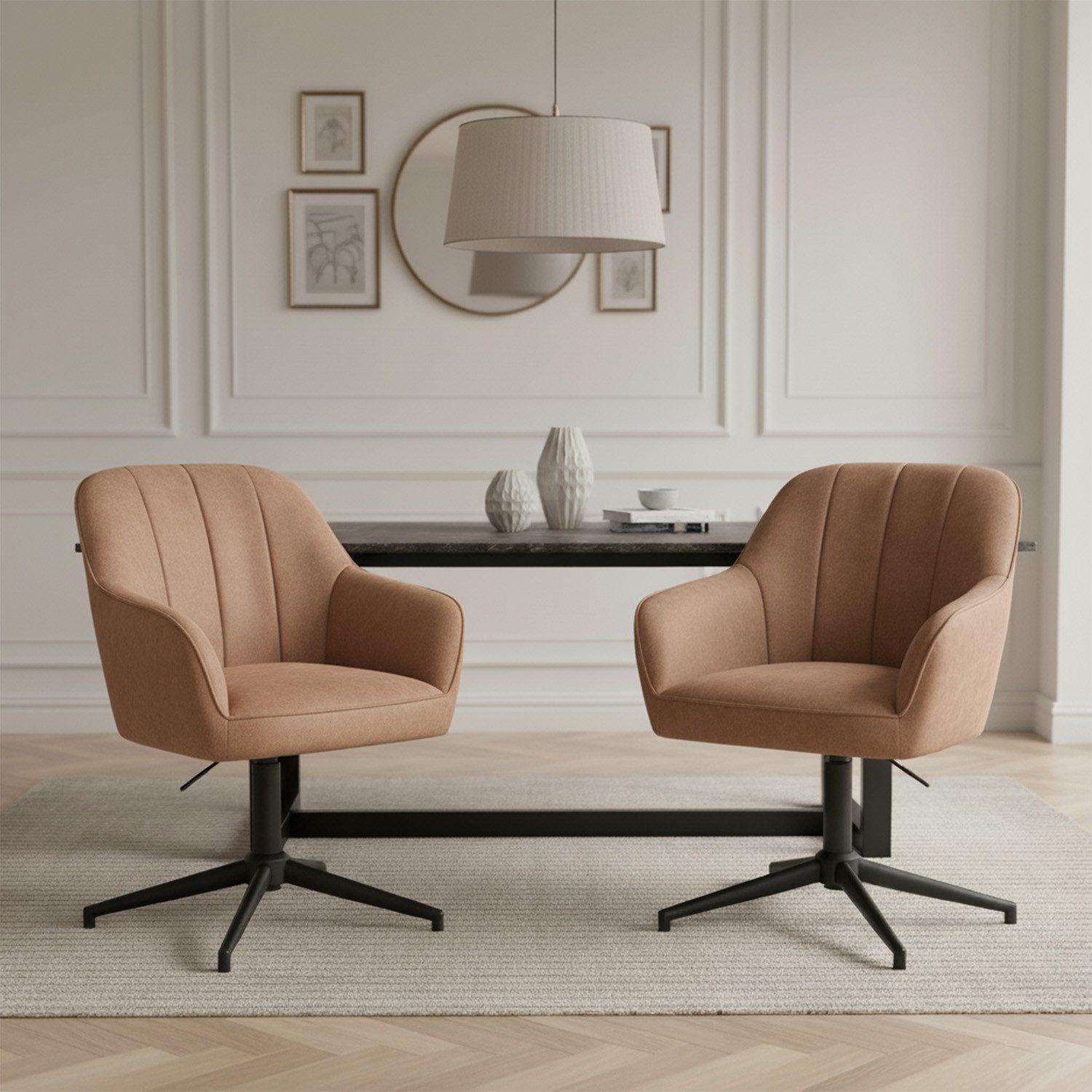 DUBI Möbel Polsterstuhl Mika-Piet 2er-Set, Federkern, pulverbeschichtet, 36 günstig online kaufen