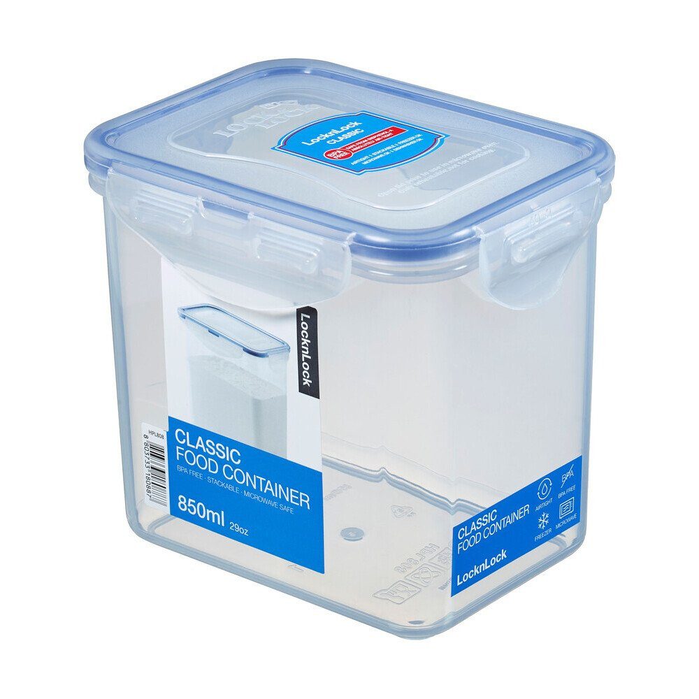 LOCK & LOCK Frischhaltedose Frischhaltedose 0,85 l Classic blau, Polypropylen und Silikon, (1-tlg), Frischhaltedose, 0,85 l, Polypropylen und Silikon
