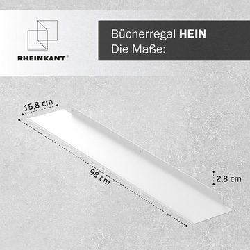 RHEINKANT Wandregal HEIN, Made in Germany, 98 cm, Bücherregal Schweberegal, Made in Germany, Aus hochwertigem pulverbeschichtetem Stahl.