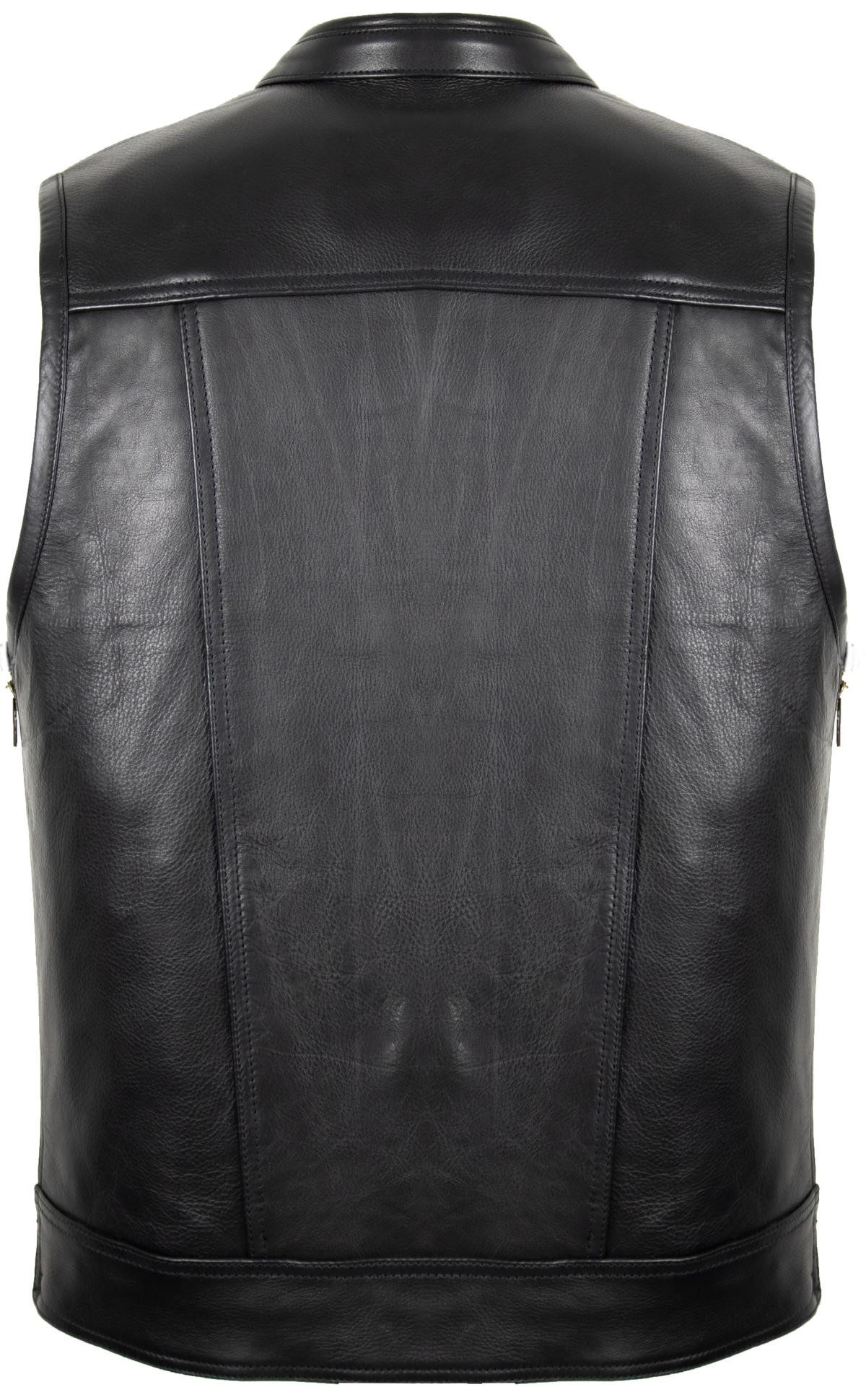 MDM Lederweste Herren Biker Motorrad Lederweste Jeans Weste Stil Motorradweste