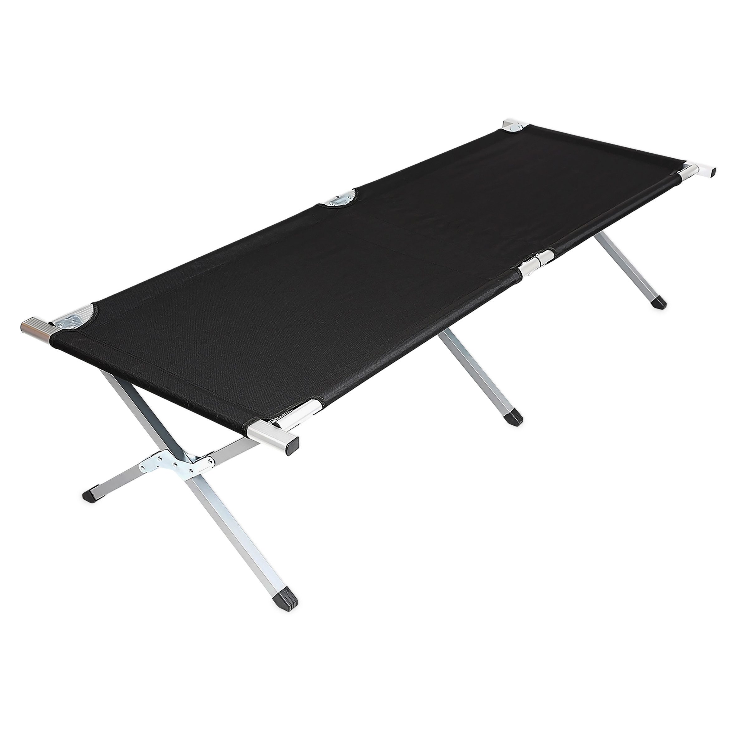 Feldbett XXL Campingbett mit Tragetasche 190 x 64cm schwarz