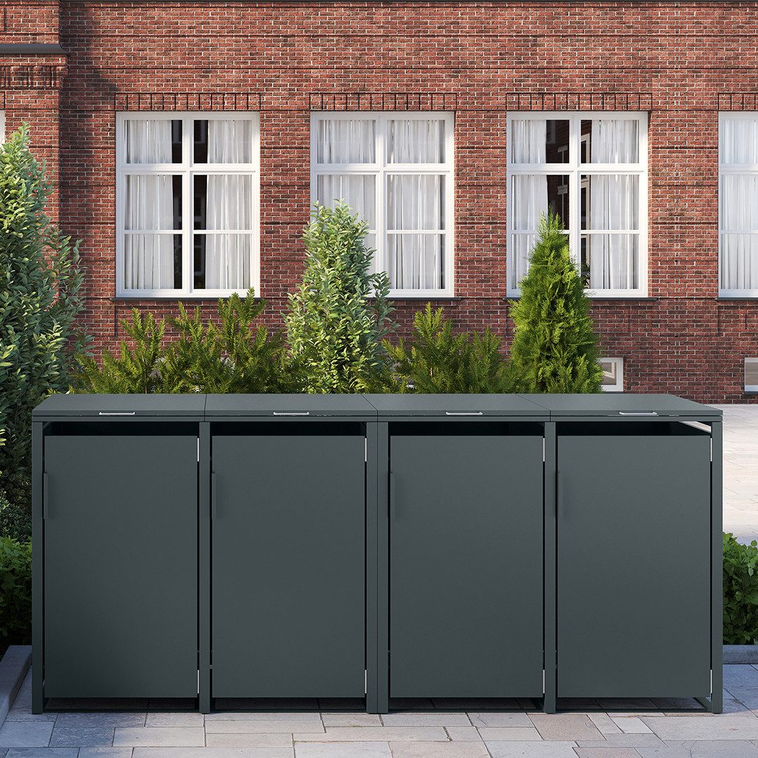 STEELSØN Mülltonnenbox Thoria 120 L aus verzinktem Stahl (Anthrazit, verfüg günstig online kaufen